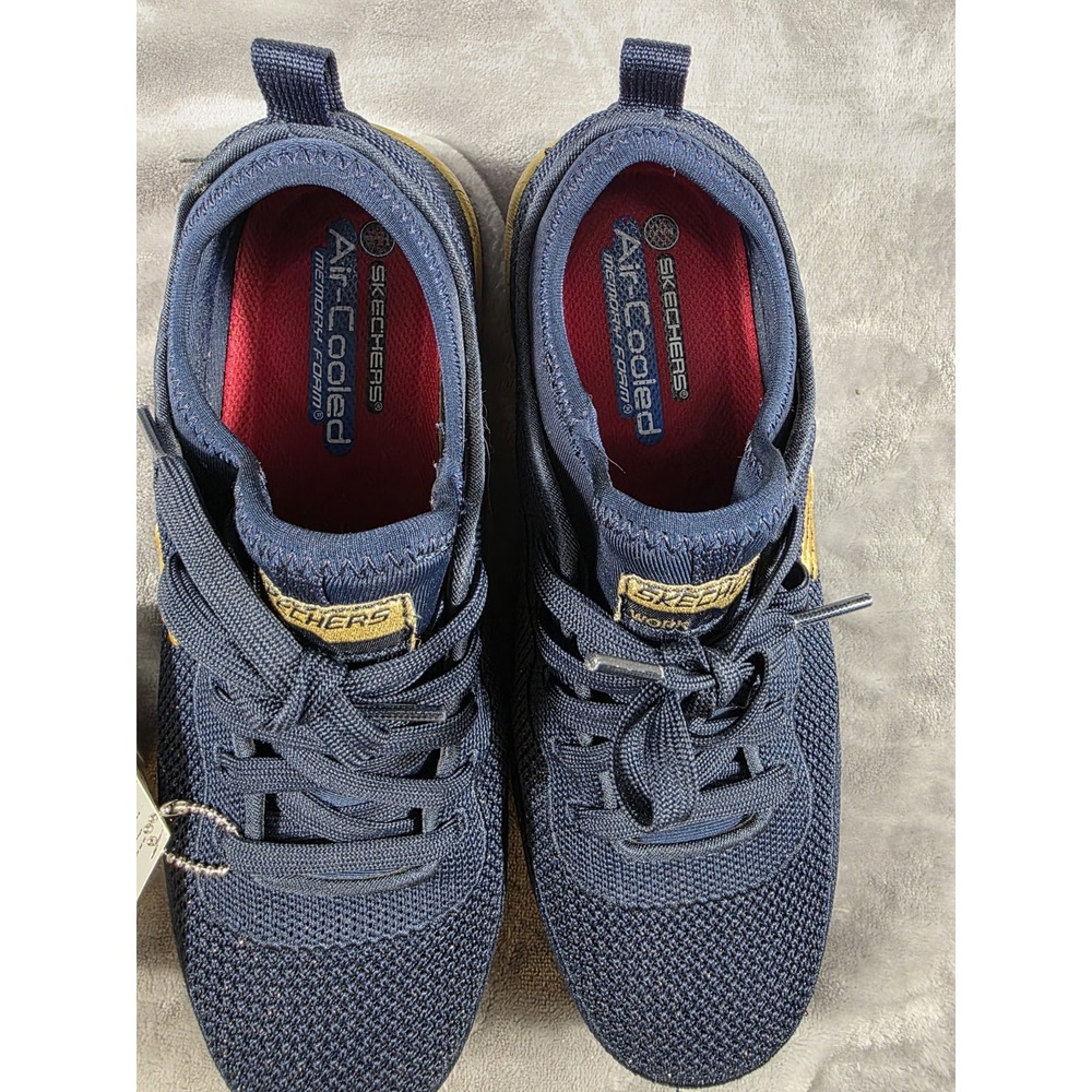 NEW Skechers‎ Women's Bulkin Comp Toe Work Safety Shoe Size 7 Navy/Gold - Picture 5 of 10